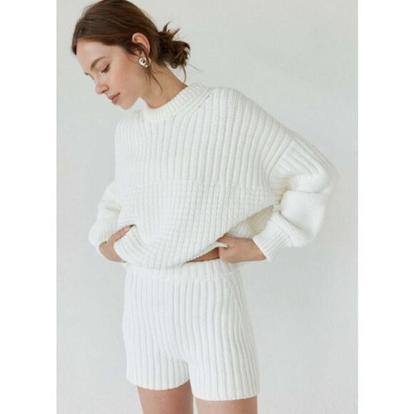 NWT The Knotty Ones Off-White Pilnatis Cotton Shorts Sz. S/M - Picture 3 of 8